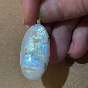 Gorgeous Rainbow Moonstone Pendant Necklace